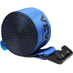 Winch Straps, 10.2 cm x 9.1 m, 2.7T Load Capacity, 8.2T Breaking Strength, Truck Straps with Flat Hook, Flatbed Tie Downs Cargo Control for Trailers, Farms, Rescues, Tree Saver, Blue (10 Pack)