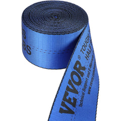 Winch Straps, 10.2 cm x 9.1 m, 2.7T Load Capacity, 8.2T Breaking Strength, Truck Straps with Flat Hook, Flatbed Tie Downs Cargo Control for Trailers, Farms, Rescues, Tree Saver, Blue (10 Pack)