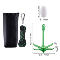 Kayak Anchor Kit, 3.5 lb Paddle Board Anchor Kit with 26.2 ft/8 m Rope and Buoy, Folding Small Boat Anchor with Storage Bag and Snap Hook, Kayak Accessories for Kayaks, Small Boats, Canoes