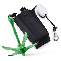 Kayak Anchor Kit, 3.5 lb Paddle Board Anchor Kit with 26.2 ft/8 m Rope and Buoy, Folding Small Boat Anchor with Storage Bag and Snap Hook, Kayak Accessories for Kayaks, Small Boats, Canoes