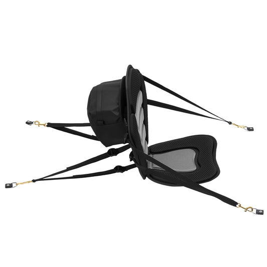Kayak Seat, 1 Pack 12 mm Thick, Universal Paddle Board Seat with Back Support, Sit-on-Top Soft Padded Cushion with Storage Bag & Adjustable Straps for SUP, Canoe, Fishing Boat, Inflatable Kayak