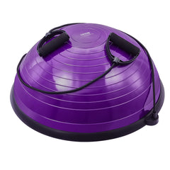 Half Exercise Ball Trainer, 23 inch Balance Ball Trainer, 660lbs Stability Ball, Yoga Ball with Resistance Bands & Foot Pump, Strength Fitness Ball for Home Gym, Full Body Workout, Purple