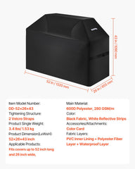 52 inch Grill Cover Heavy Duty BBQ Gas Grill Cover Outdoor Waterproof