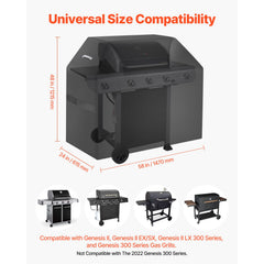 58 inch Grill Cover Heavy Duty BBQ Gas Grill Cover Outdoor Waterproof