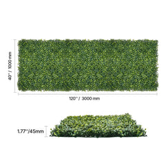 Artificial Grass Wall Panels, 40 x 120 inch, Milan Grass Greenery Boxwood Panel for Indoor Outdoor Green Decor & Ivy Fence Covering, Privacy Backdrop Wall Hedge Screen for Garden