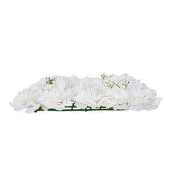 3D Flower Wall Panel, 24 PCS 15 x 15 inch, Artificial Floral Wall Background Mesh Backing Mat,Seamless Design&Easy Installation for Wedding Valentines Day Home Baby Party Backdrop Decor,White