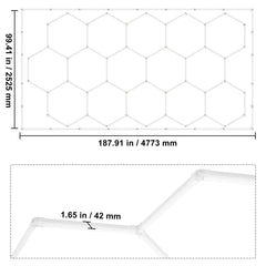 Hexagon Garage Lights 66300LM 15 Grids Honeycomb LED Shop Ceiling Light