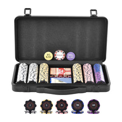 Poker Chip Set, 300-Piece Poker Set, Complete Poker Playing Game Set with Carrying Case, Heavyweight 14 Gram Casino Clay Chips, Cards, Buttons and Dices, for Texas Hold'em, Blackjack, Gambling