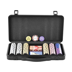 Poker Chip Set, 300-Piece Poker Set, Complete Poker Playing Game Set with Carrying Case, Heavyweight 14 Gram Casino Clay Chips, Cards, Buttons and Dices, for Texas Hold'em, Blackjack, Gambling