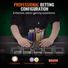 Poker Chip Set, 300-Piece Poker Set, Complete Poker Playing Game Set with Carrying  Case, Heavyweight 14 Gram Casino Clay Chips, Cards, Buttons and Dices, for Texas Hold'em, Blackjack, Gambling