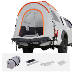 Truck Bed Tent, 5.5'-6' Pickup Truck Tent with Rain Layer and Carry Bag, Waterproof PU2000mm Double Layer Truck Tent for Camping, Accommodate 2-3 Person, for Camping Traveling Outdoor Activities