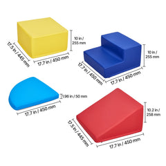 Climbing Toys, 4-Piece Set, Foam Climbing Toys for Toddlers 6 Months to 3 Years Old, PU Leather Climbing Blocks, Indoor Climb and Crawl Activity Playset for Crawling & Sliding, Easy to Clean