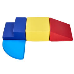 Climbing Toys, 4-Piece Set, Foam Climbing Toys for Toddlers 6 Months to 3 Years Old, PU Leather Climbing Blocks, Indoor Climb and Crawl Activity Playset for Crawling & Sliding, Easy to Clean