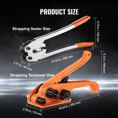 Banding Strapping Kit with Strapping Tensioner Tool, Banding Sealer Tool, 100 m Length PP Band, 100 Metal Seals, Pallet Packaging Strapping Banding Kit, Banding Packaging Strapping for Packing