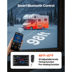 Diesel Heater, 8KW, DC 12V/24V, All in One Portable Diesel Air Heater with Bluetooth APP Control, Remote Control and LCD Screen, 5 L Fuel Tank for Trucks, Vans, RVs, Campers, and Garages