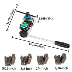 Brake Line Flaring Tool, 45 Degree Single, Double, and Bubble Flares for 3/16", 1/4", 5/16" and 3/8" Tube Size, Suitable for Soft Metal of Copper Lines