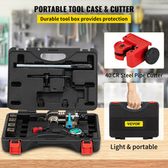 Brake Line Flaring Tool, 45 Degree Single, Double, and Bubble Flares for 3/16", 1/4", 5/16" and 3/8" Tube Size, Suitable for Soft Metal of Copper Lines