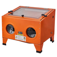 25 Gallon Sandblasting Cabinet, 40-120PSI Portable Benchtop Sand Blasting Cabinet, Heavy Duty Steel Sand Blaster with Blasting Gun & 4 Ceramic Nozzles for Paint, Stain, Rust Removal