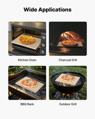 Pizza Stone, 508 x 355 mm Rectangular Cordierite Pizza Stone, Extra Large Baking-Stone with PP Scraper, 17 mm Thick Heat-Resistant Cordierite, for Oven, Baking Bread & Pizzas, BBQ Grilling