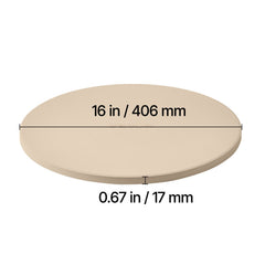 Pizza Stone, 406 mm Round Cordierite Pizza Stone, Extra Large Baking-Stone with a Durable Stand, 17 mm Thickness Heat-Resistant Cooking Cordierite, for Kitchen Oven, Baking Pizzas, BBQ Grilling