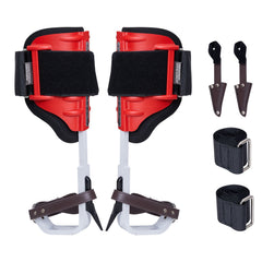 Tree Climbing Spikes, 1 Pair Aluminum Climbing Spurs, 350lbs Load Capacity Tree Climbing Gear with Straps and Spike Protectors, Arborist Equipment for Climbers, Hunting, Fruit Picking, Red