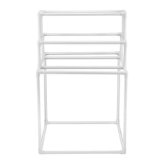 Towel Rack 8-Bar Outdoor PVC Towel Holder for Poolside Spa Bathroom White