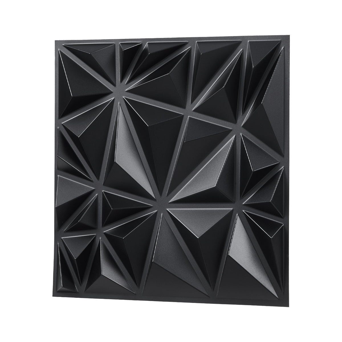 3D Wall Panels, 33-Pack 30 x 30 cm PVC Modern Art Minimalist Diamond Tiles, 2.97 m² Coverage Accent Wall Panel, Interior Home Decor for Ceiling, Bedroom, Living Room, Gaming Room, Matte Black