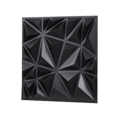 3D Wall Panels, 33-Pack 30 x 30 cm PVC Modern Art Minimalist Diamond Tiles, 2.97 m² Coverage Accent Wall Panel, Interior Home Decor for Ceiling, Bedroom, Living Room, Gaming Room, Matte Black