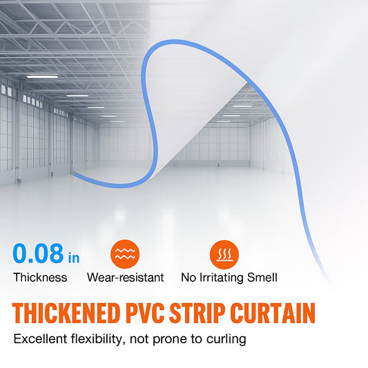 Strip Curtain PVC Door Curtain 244 x 244 cm Cooler Freezer Clear Plastic