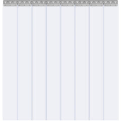 Strip Curtain, 213.4 cm Height x 122 cm Width, 2 mm Thickness, 8PCS Clear PVC Strip Door Curtain, Freezer Curtain, Plastic Door Strips for Walk in Freezers, Cooler, Warehouse, with 50% Overlap