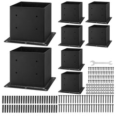 8 Pcs 4x4 Post Base Bracket Wood Fence Post Anchor Inner Size 3.6x3.6 in