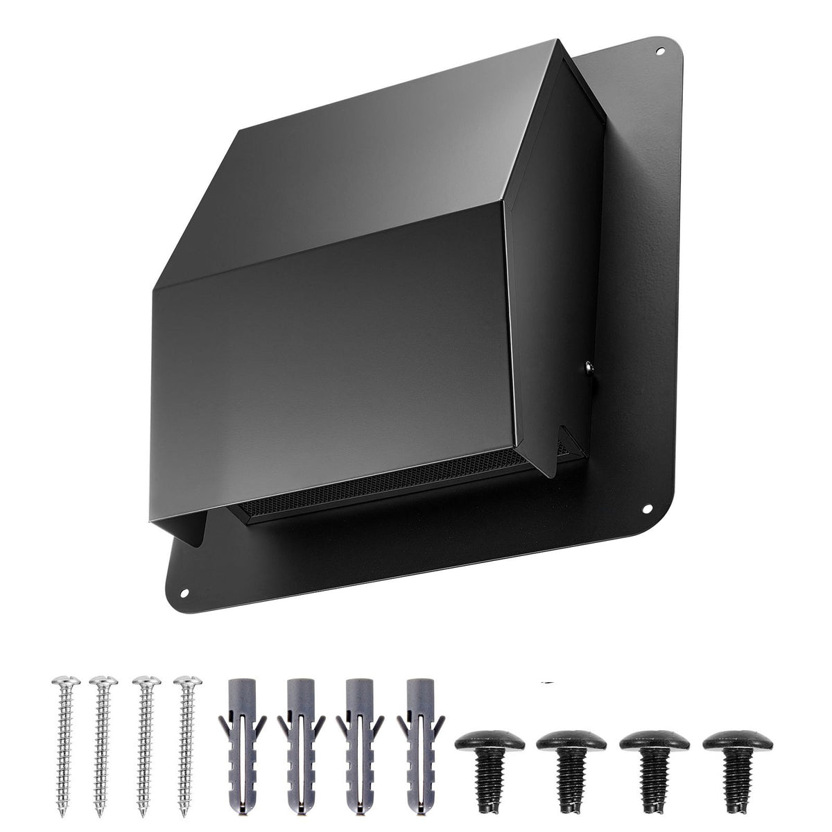 149 mm Hooded Wall Vent Cover SPCC Steel Roof Exhaust 1 Pack Black