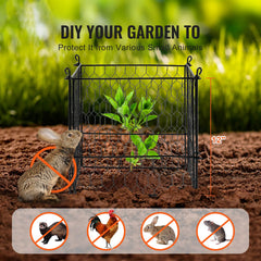 4 Pack Plant Protector from Animals, 13.4'' x 13.4'' Chicken Wire Plant Protector, Plant Cages for Outdoor Plants, Flowers & Vegetables, Keeps Bunny Chicken Squirrels Out, 16pcs Metal Mesh