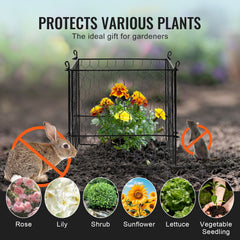 4 Pack Plant Protector from Animals, 13.4'' x 13.4'' Chicken Wire Plant Protector, Plant Cages for Outdoor Plants, Flowers & Vegetables, Keeps Bunny Chicken Squirrels Out, 16pcs Metal Mesh