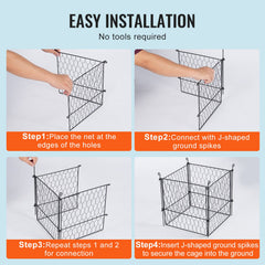 4 Pack Plant Protector from Animals, 13.4'' x 13.4'' Chicken Wire Plant Protector, Plant Cages for Outdoor Plants, Flowers & Vegetables, Keeps Bunny Chicken Squirrels Out, 16pcs Metal Mesh