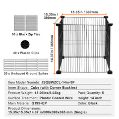 5 Pack Plant Protector from Animals, 390 mm x 390 mm Chicken Wire Plant Protector, Plant Cages for Outdoor Plants, Flowers & Vegetables, Keeps Bunny Chicken Squirrels Out, 20pcs Metal Mesh