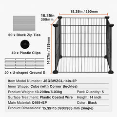 5 Pack Plant Protector from Animals, 390 mm x 390 mm Chicken Wire Plant Protector, Plant Cages for Outdoor Plants, Flowers & Vegetables, Keeps Bunny Chicken Squirrels Out, 20pcs Metal Mesh