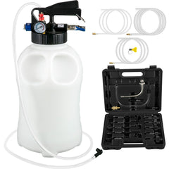Transmission Fluid Pump 2 Way ATF Refill System Dispenser, Oil and Liquid Extractor 10 Liter Large Capacity, Automatic Transmission Fluid Pump Tool Set with 14 Pieces ATF Filler Adapters