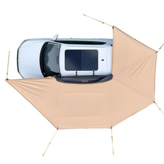 270 Degree Awning with Bulit-in LED Lights, 10.9 ㎡ Driver Side Vehicle Awning, Waterproof UV50+ Car Side Awnings, All-Weather Free-Standing Overland Awnings Car Shelter for SUV Truck Camping