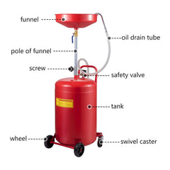 Waste Oil Drain Tank Portable Oil Drain 20 Gallon Air Operated Drainer