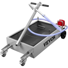 Low Profile Oil Drain Pan Truck Drain Pan 57 L with Pump Hose Casters