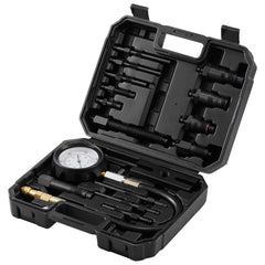 Diesel Engine Compression Tester, 18 pcs Cylinder Pressure Test Tool Kit, with 0-1000 psi Gauge and Adapters, Diesel Injector Tester Check Cylinders in Diesel Trucks, Tractors, Equipment