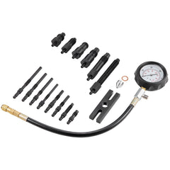 Diesel Engine Compression Tester, 18 pcs Cylinder Pressure Test Tool Kit, with 0-1000 psi Gauge and Adapters, Diesel Injector Tester Check Cylinders in Diesel Trucks, Tractors, Equipment