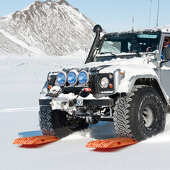 10 TON Traction Boards with PP Material, Recovery Boards for Off-road Vehicles/Cars/Pickups/SUVs/RVs, Pair Tire Traction Mats on Snow, Sand, Mud and Loose Terrain, Storage Bag, Long, Orange