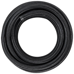 8AN Fuel Line Kit, 6.1 m Fuel Hose Kit, 1.0 cm Nylon Stainless Steel Braided Fuel Line Oil/Gas/Diesel Hose End Fitting Kit, with 12 PCS Swivel Fitting Adapter Kit, Black