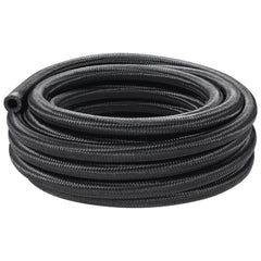 8AN Fuel Line Kit, 6.1 m Fuel Hose Kit, 1.0 cm Nylon Stainless Steel Braided Fuel Line Oil/Gas/Diesel Hose End Fitting Kit, with 12 PCS Swivel Fitting Adapter Kit, Black
