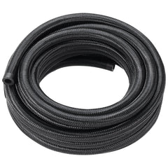 8AN Fuel Line Kit, 6.1 m Fuel Hose Kit, 1.0 cm Nylon Stainless Steel Braided Fuel Line Oil/Gas/Diesel Hose End Fitting Kit, with 12 PCS Swivel Fitting Adapter Kit, Black