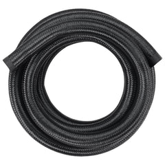 10AN Fuel Line Kit, 3.05 m Fuel Hose Kit, 1.4 cm Nylon Stainless Steel Braided Fuel Line Oil/Gas/Diesel Hose End Fitting Kit, with 7 PCS Swivel Fitting Adapter Kit, Black