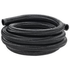 10AN Fuel Line Kit, 3.05 m Fuel Hose Kit, 1.4 cm Nylon Stainless Steel Braided Fuel Line Oil/Gas/Diesel Hose End Fitting Kit, with 7 PCS Swivel Fitting Adapter Kit, Black