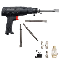 Air Hammer, 2500-2700BPM Pneumatic Hammer with 70mm Stroke & 4PCS 170mm Long Barrel Chisels, Pistol-Grip Compact Air Chisel Pneumatic Shovel Tool for Cutting Scraping Demolishing